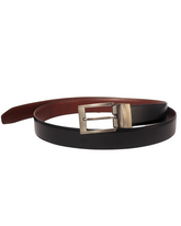 SWITCH STYLE BLACK AND MOHAGNAY BROWN LEATHER BELT
